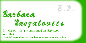 barbara maszalovits business card